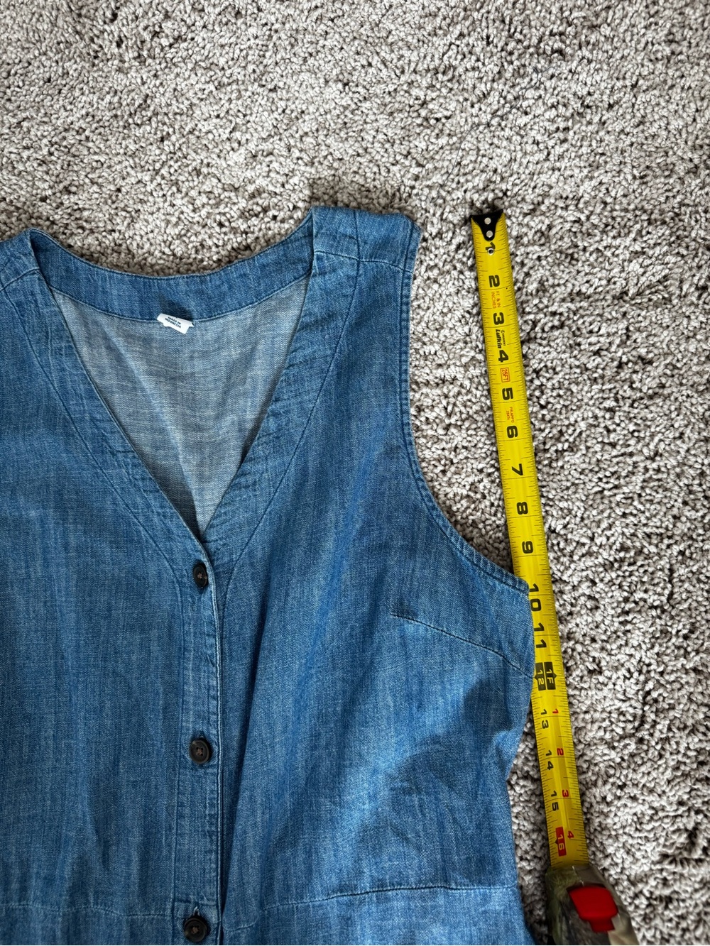 Old Navy Blue Chambray Button-Front Midi Dress - Picture 12 of 14